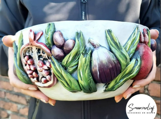 Glaze bak rond granate en vye