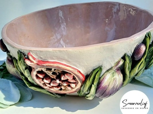 Glaze bak rond granate en vye