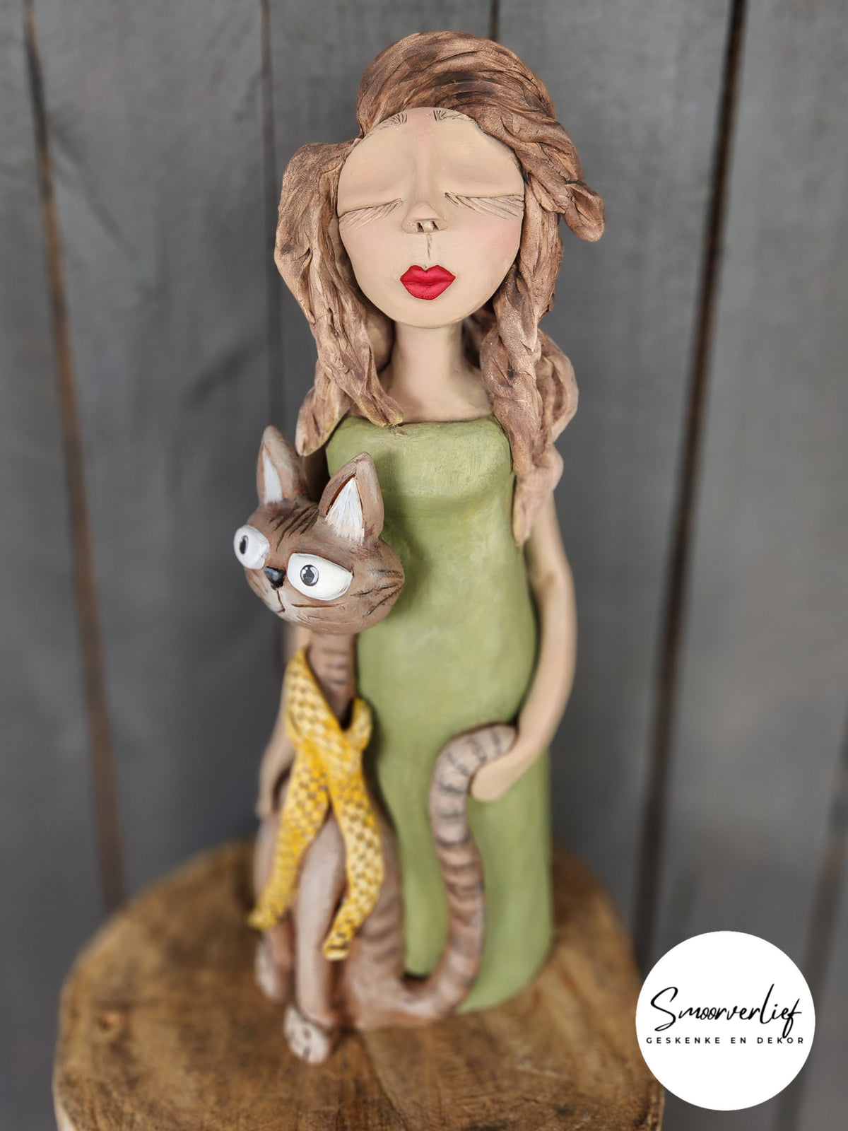 Pottery pop met kat