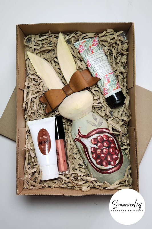 Hout haas geskenk boks