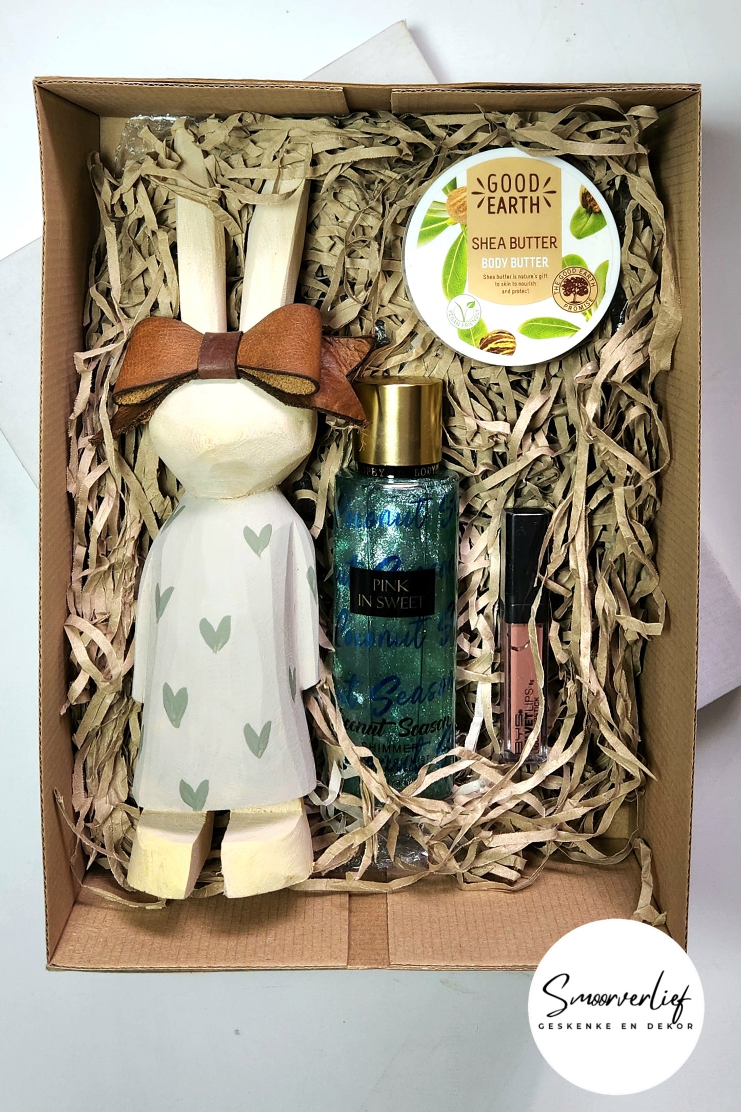 Hout haas geskenk boks