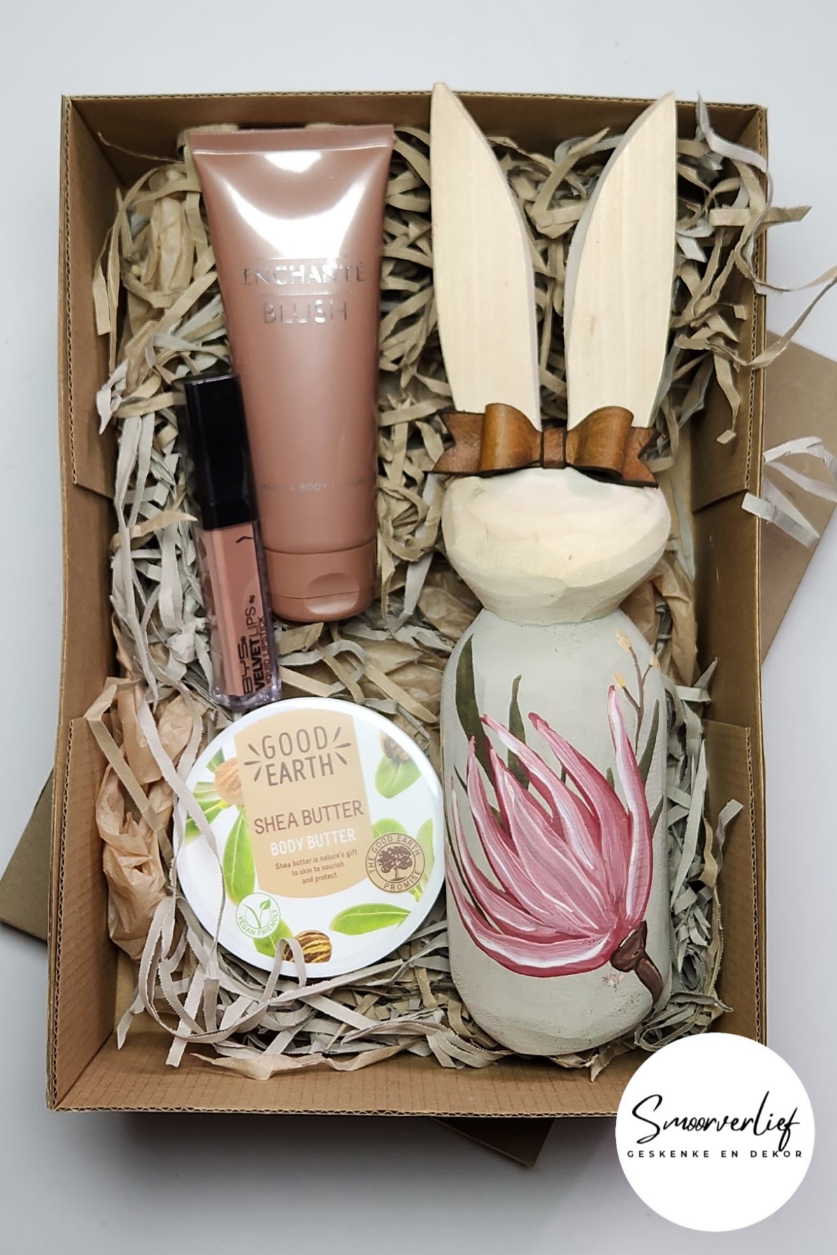 Hout haas geskenk boks